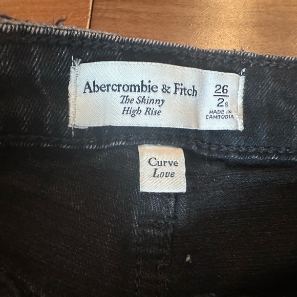 Abercrombie & Fitch The Skinny High Rise Black Denim Jeans size 26/2 - Picture 5 of 5